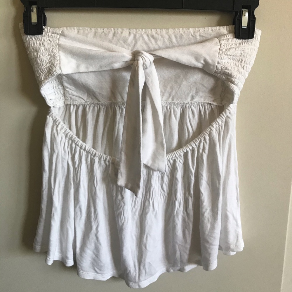 White Beaded Strapless Shirt! - Picture 4 of 4